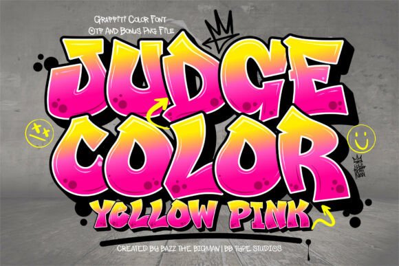 Judge Color Yellow Pink: A Bold Graffiti Font for Edgy Designs